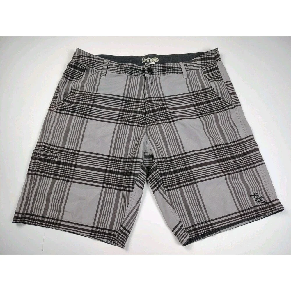 Dahui Da Hui Hybrid Collection Shorts Brown Check 37x10 Mens Beach Surf Pockets